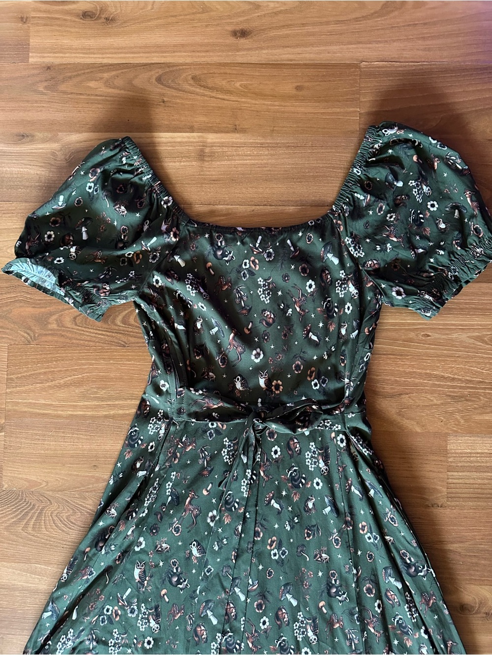 Hot Topic Green Thorn & Fable Woodland Creature Floral Maxi Dress - Picture 10 of 13